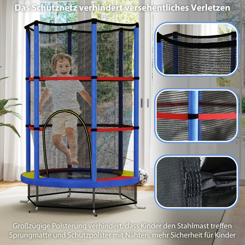 Children's Trampoline, Safety Net, Rubber Suspension, Steel Frame, Colorful