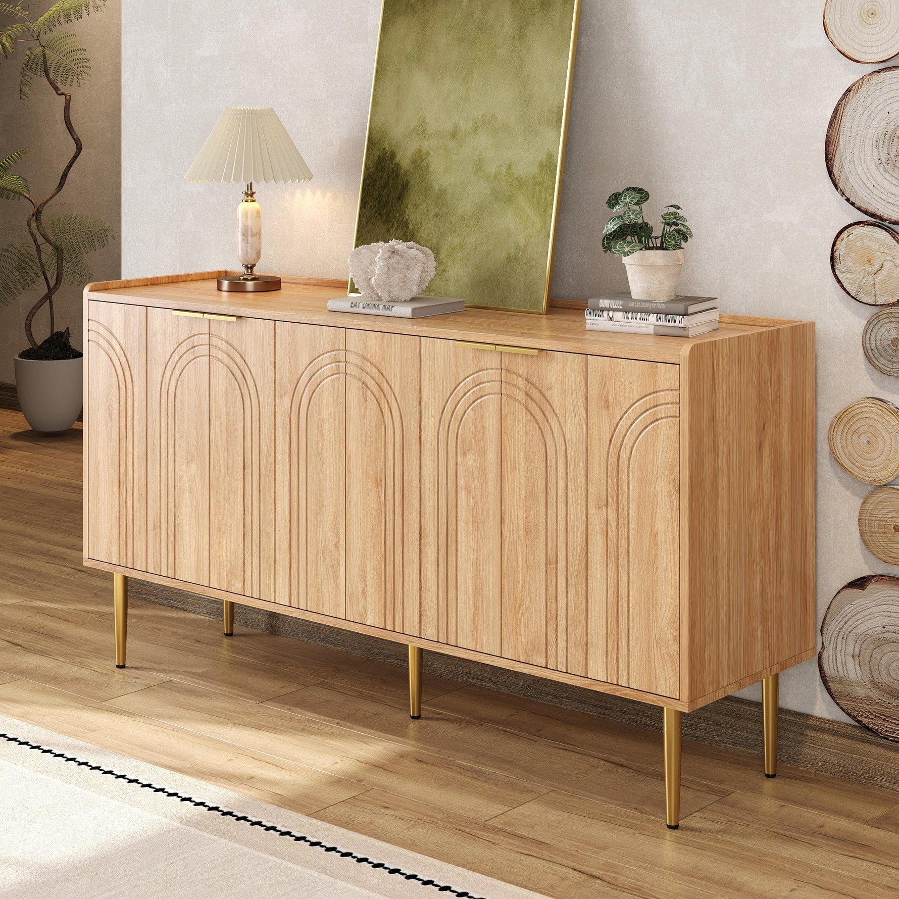 Sideboard Buffet Cabinet Storage 140x38x75cm - Modern Simple