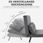 Sofa Bed, Storage Function Velvet Back Cushions, Dark Grey (102x73x81 cm)