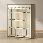 Fabric Wardrobe, Folding, 8 Tiers, Cream White