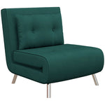 Sleeper Chair Folding Single Sofa Bed, Upholstered Velvet Look, Dark Green