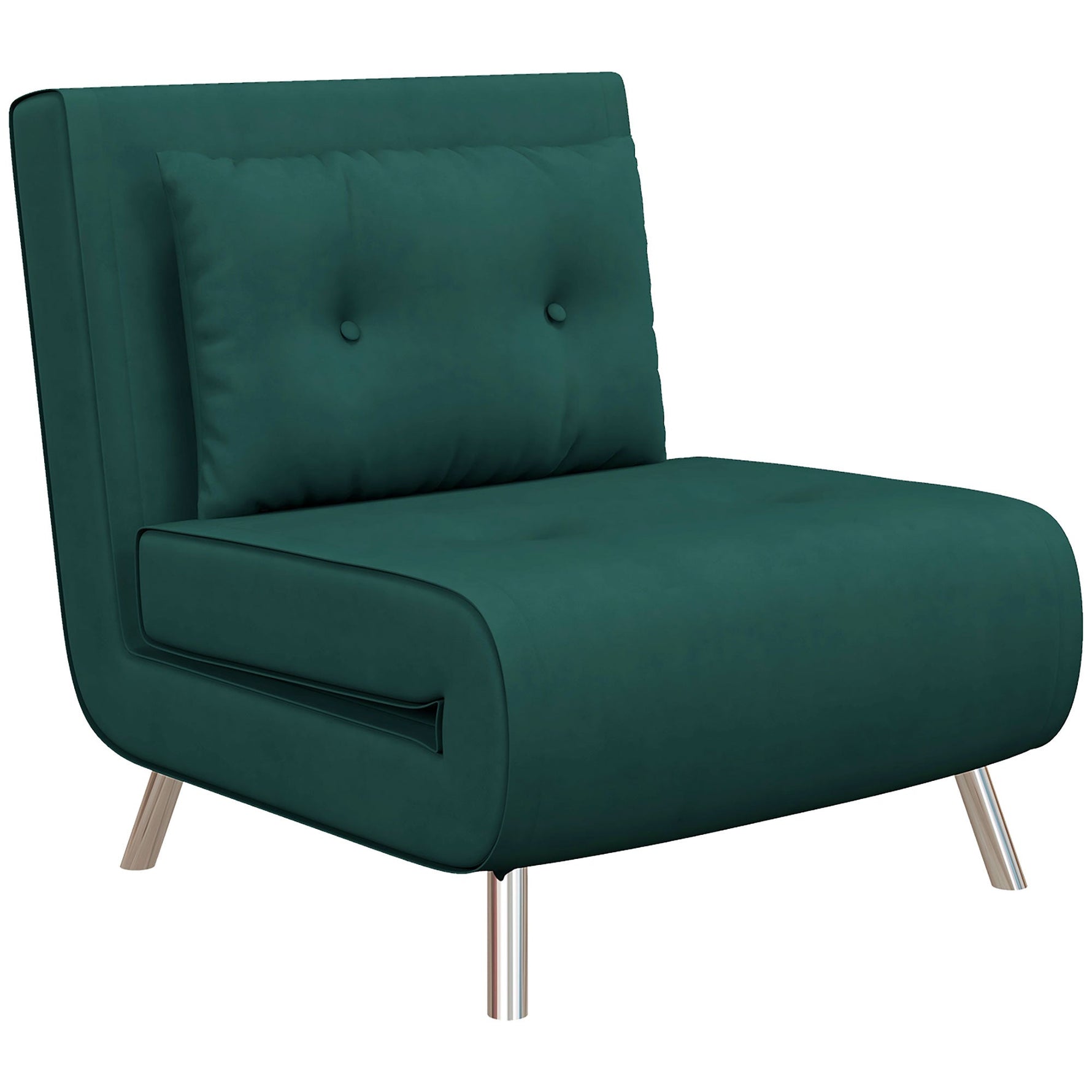 Sleeper Chair Folding Single Sofa Bed, Upholstered Velvet Look, Dark Green