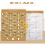 Folding Screen, 6 Panels, Room Divider, Natural Bamboo