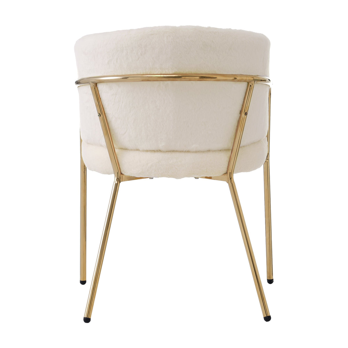 Leisure Chair, Single, Metal Legs, Imitation Rabbit Down Beige