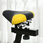 Exercise Bike, Adjustable Seat & Resistance, LCD Display, Heart Rate Sensor, Steel, Yellow