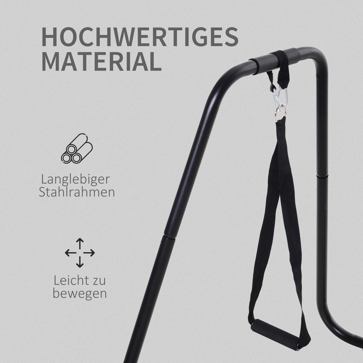 Dipstation Dip Stand, Sling Trainer, Steel, Black