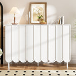 Sideboard, Wave Doors, Handleless, Adjustable Shelves, White