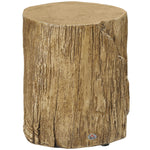 Side Table Tree Stump Look Adjustable Feet Waterproof, 37x37x43 cm