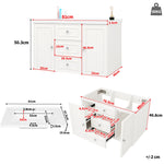 Wall-Mounted Vanity Unit 78.5cm With Sink 3 Drawers - White
