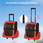Dog Trolley Carrier Bag, 2-in-1, Breathable, Red