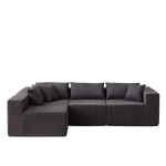 Modular L-Shaped Sectional Sofa 104-Inch 4-Piece Foam-Filled - Corduroy
