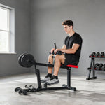 Calf Raise Machine Leg Training Bench with Wheels - Black Steel