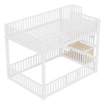Bunk Bed with Storage Ladder and LED, 140x200cm, White