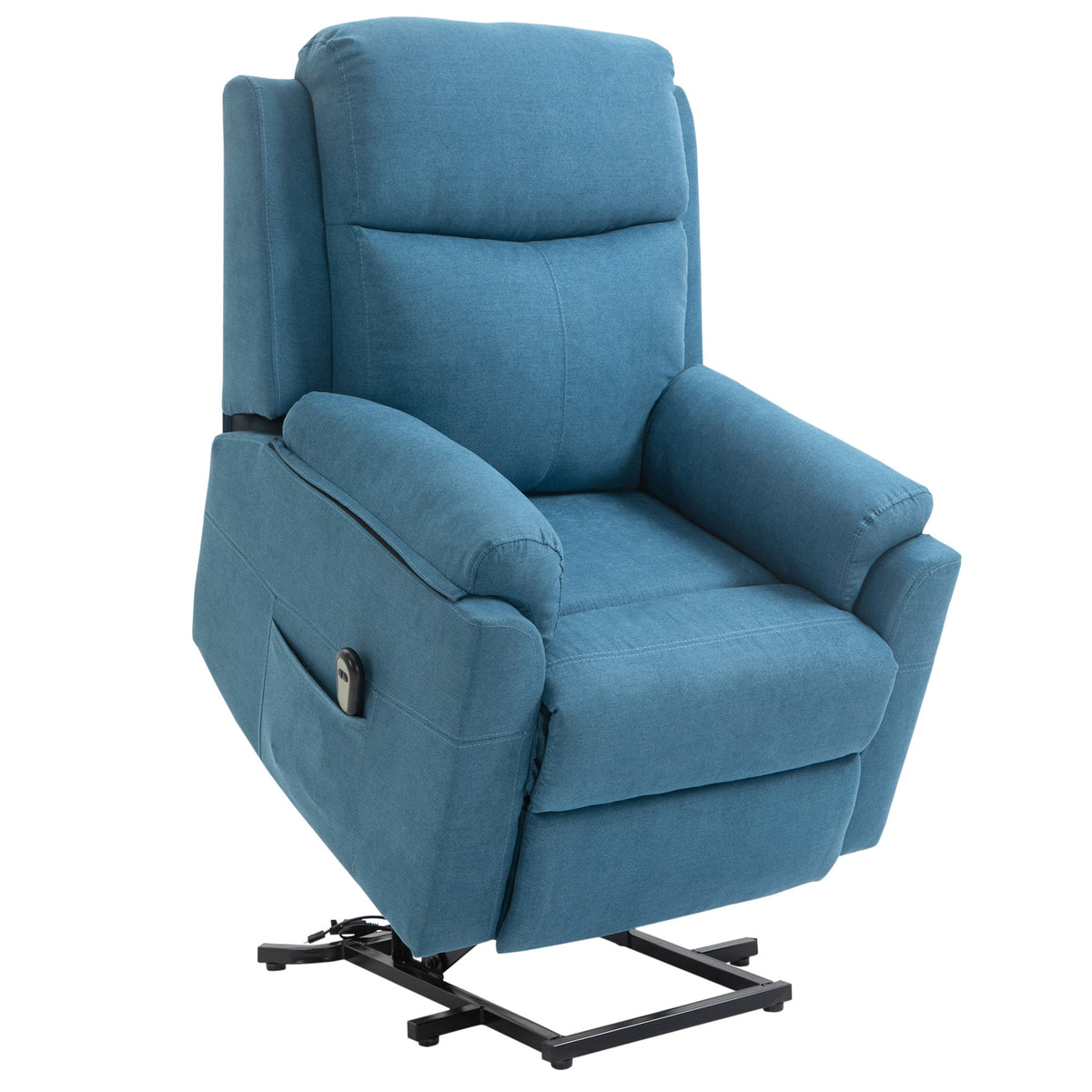 Electric Recliner/TV Chair, Lift Assistance Reclining Sleeping Function, Linen Look Blue