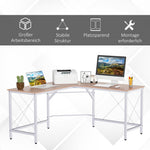 L-Shaped Corner Desk 150x150cm Home Office MDF Natural Color