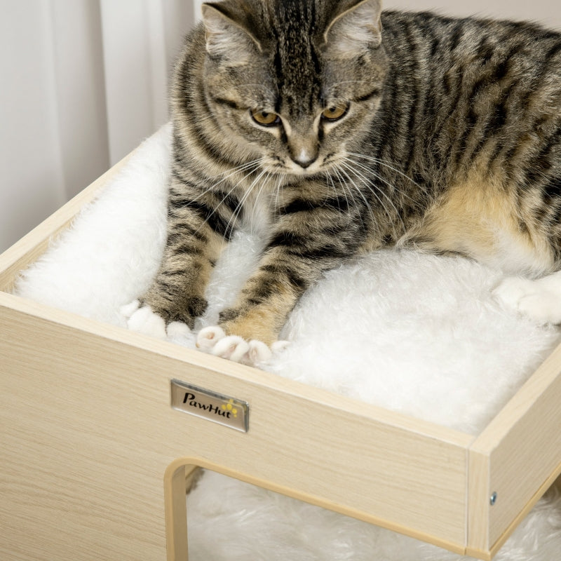 Cat Barrel, 2 Levels with Toys, Natural + Light Grey