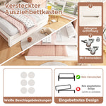 Single Sofa Bed 90x200cm Pull-Out Bed 90x190 Storage USB/USB-C Charging - White Wood