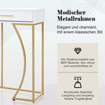 Console Table 2-Drawer Luxury Hallway Side Table 110x32x85 cm White/Gold