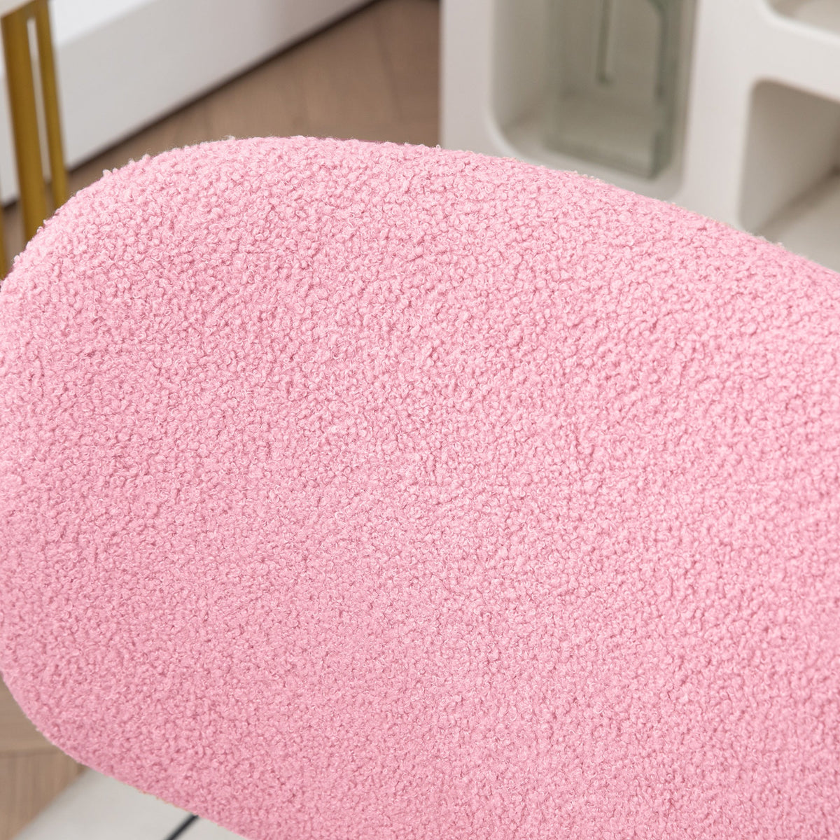 Ergonomic Office Chair, Height Adjustable Armless Swivel, Velvet Pink