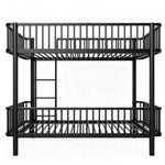 Metal Bunk Bed 90x200 Space-Saving Safety Railing, Black