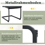 Dining Chair Set of 2 with High Backrest and Diamond Pattern, Black Metal Frame and PU Leather