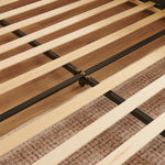 Double Bed 140x200cm, Corduroy Cover, Eucalyptus Wood Frame, Beige