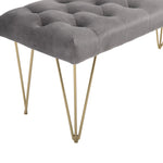Shoe Bench, Velvet Cover, Entrance Area, Grey