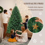 Artificial Christmas Tree, 210cm 1050 Tips Realistic, PVC with Metal Stand