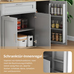 Mobile Kitchen Table Folding Top Storage Wheels - Oak Grain