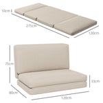 3-in-1 Folding Sofa Bed, Velvet Upholstered with Storage, Beige