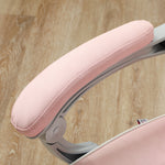 Gaming Chair, Height-Adjustable Swivel with Footrest, Pink Faux Leather