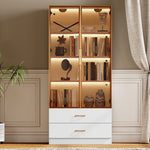 Bathroom Cabinet, 75cm, 2 Drawers & 2 Doors, Glass