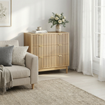 Modern Chest of Drawers, 3 Drawer Medieval Country Style Storage Cabinet for Bedroom and Living Room, Oak Wood
