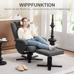 Recliner Chair, 360° Rotating, Adjustable Backrest, Reclining, Rocking, Velvet-Look, Dark Grey