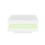 Modern Square Coffee Table with Rotating Top and LED Light, High-Gloss White
