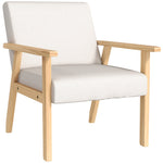 Lounge Chair with Armrests, Dining Relaxing Upholstered, Cream White