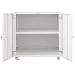 Metal Printer Stand - Mobile Storage, Adjustable Shelf, File Cabinet - White