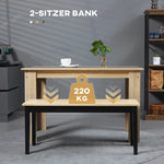 2-seater Dining Bench, Pinewood, 102 x 36 x 45 cm, Natural