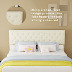 Modern Soft Bed with Soft Headboard & Mattress 160x200cm, Beige