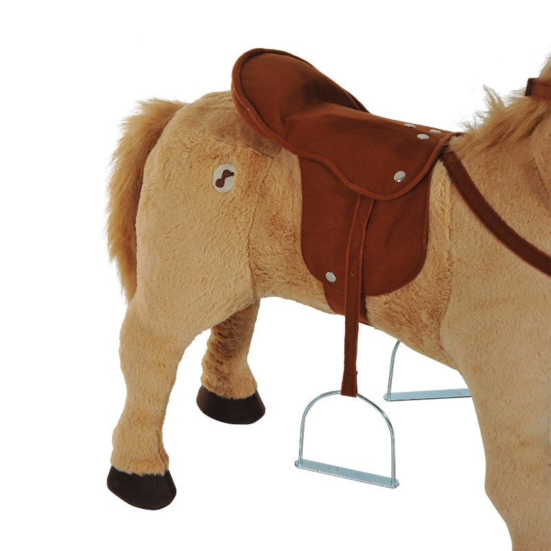 Rocking Horse Plush with Sound, 85x28x60cm, Beige