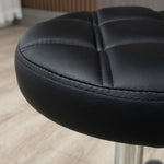 Salon Stools, Height Adjustable Swivel Rolling, Faux Leather Black