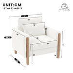Armchair, Thick Cushion & Soft Upholstery, White