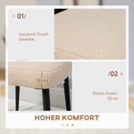 Footstool Square Stool Dressing Stool Steel Legs Cashmere Look Beige