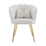 Modern velvet armchair, comfortable upholstered decorative chair, gold-plated metal legs