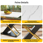 Extendable Dining Table 120-160cm Internal Leaf Golden Cross Legs