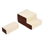 Dog Stairs, 3 Steps Pet Stairs, Plush Beige