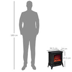 Electric Fireplace, LED Flame Effect, 2000W, Metal, Black