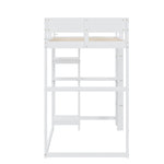 Loft Bed with Storage 90x200cm Solid Pine Wood White