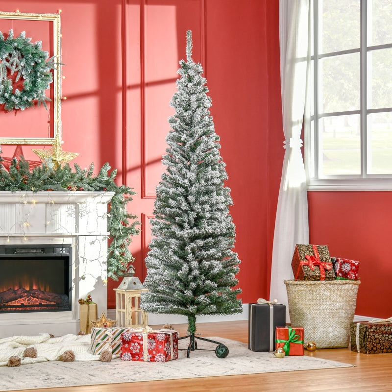 Artificial Pencil Christmas Tree 180cm, 492 Tips - Snow
