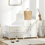 Shoe Rack, 6 Pairs, DIY Storage, Plastic White
